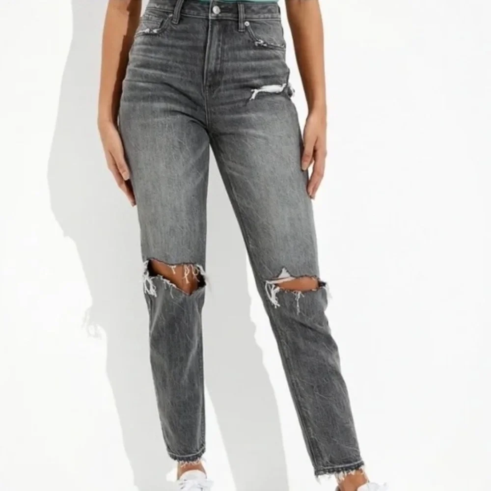 American Eagle AE Mom Jeans Smoked Grey Size 12 & 14 reg NWT - Picture 13 of 14